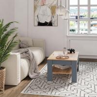 Mesa de centro, mesa central, mesa de sofá, madera ecológica, diseño moderno, estilo nórdico, medidas: 92,2 x 65 cm - details 29