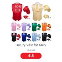 Chaleco de diseñador para hombre, chaleco de satén de seda Lisa verde oscuro, pajarita, pañuelo, traje Formal de boda para hombre, chaqueta sin mangas Barry Wang - details 27
