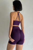 Conjuntos de Yoga de 2 uds., trajes de entrenamiento de cintura alta para mujer, ropa de gimnasio, trajes deportivos, chándal de Fitness, ropa deportiva, traje corto - details 13