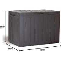 jardin 190 litros Boardebox de plastico en color antracita 78 x 43,3 x 55 cm - details 22