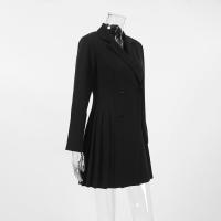 Traje negro elegante estilo maduro vestido acampanado moda mujer Otoño Invierno nueva colección - details 10