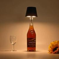 Lámpara de mesa inalámbrica con botella, Control táctil de 3 colores y lámpara nocturna con atenuación continua, adecuada para Bar, botellas de vino, luces de escritorio - details 7