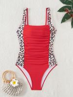 Bañador de leopardo de una pieza para mujer, traje de baño Vintage ajustado, bañadores sexys, ropa de playa XXL 2024 - details 4