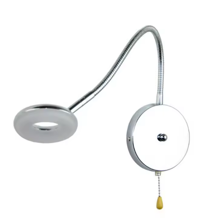 Luz de lectura de cabecera de cuello de cisne Industrial, enchufe de pared/cabecera, lámpara de exhibición de galería de arte LED con interruptor de cadena de polaina, 5W - 1
