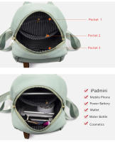 Mini mochila verde para niñas, pequeña mochila de moda para damas, bolso de hombro para teléfono, bolso de viaje para mujeres, ipad mini 6 teclas - details 7