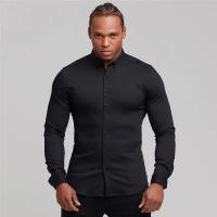Camisas ajustadas para hombres de negocios juveniles, ropa Formal profesional sin hierro, Color sólido, guapo - details 1
