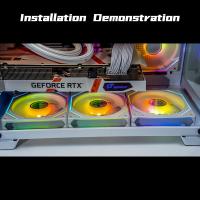 Ventilador de Enfriamiento OUYUANSU con Espejo Infinito de 3 Lados y Control de Temperatura PWM, Funcionamiento Silencioso, Compatible con Servidores, Diseño de Espacio Infinito de 360 ° , Sin Espacios Muertos, Carga Hasta 350W, Material ABS, Negro - details 4