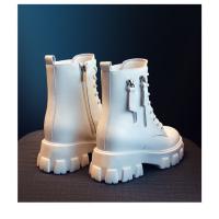 Botas de media pantorrilla para mujer con cordones y cremallera, botines deportivos de tacón grueso, estilo Chelsea, moda, otoño/invierno, nuevo estilo - details 13
