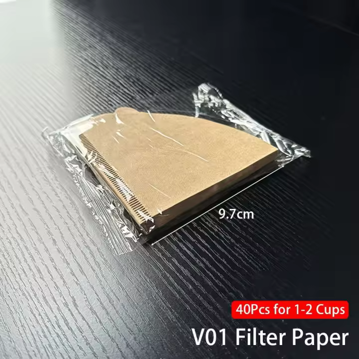Filtros de Café Hechos a Mano Desmontables de Papel para Hogar 40 Piezas Cono en Forma de V - 1