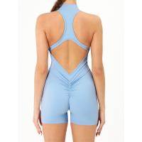 Verano de alta intensidad de ejercicios de espalda, body de yoga, body ajustado de fitness con cremallera color piel para levantamiento de glúteos. - details 23