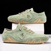 Zapatos informales de cuero hechos a mano para hombre, zapatillas con cordones, mocasines transpirables, suaves, planos, para conducir - details 26