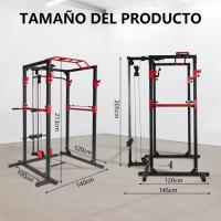 Jaula Musculacion Ajustable,Jaula de Potencia Multifuncional,Jaula de Sentadillas con Barra de Dominadas, Estación de Dips y Remo,Multipower Maquina Gimnasio Gimnasio en Casa para Entrenamiento - details 3