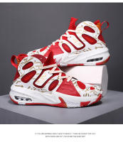 Cuero antideslizante y resistente al desgaste zapatillas de combate real versátil medio-top zapatos de baloncesto blanco y negro - details 21