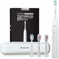 Konren cepillo de dientes eléctrico KR-W7 sónico, temporizador de 4 cabezales, 5 modos y 3 niveles de vibración, viene con bolsa de viaje, blanco - details 6