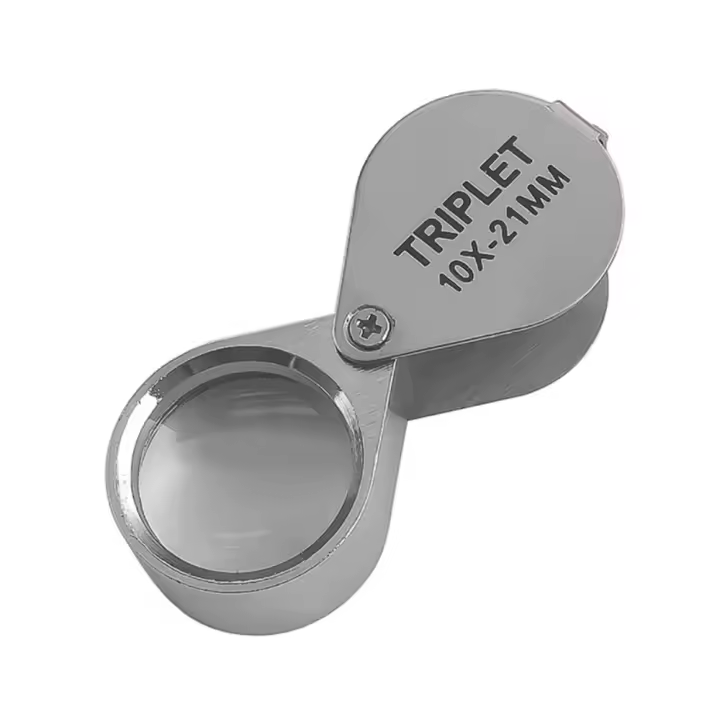 Lupa plegable metálica de gran aumento, compacta y portátil, 10x 20x 30X 30X 21mm - 1