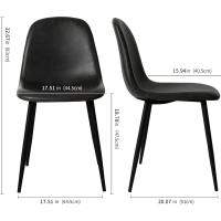 Comedor, Sillas de Cocina Modernas con Patas de Metal y Respaldo Ergonómico, Color Gris Tela, Tejido, Espuma, Unidades - details 9