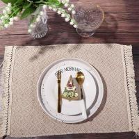1 pcs Soft Household Party Supplies Cotton Linen Natural Table Mats Napkin Table Decor Placemats - details 4
