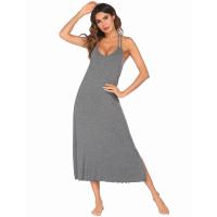 Primavera Verano Mujer Homewear Pijamas Vestido de tirantes Impreso Casa Casual Camisón Mujer - details 12