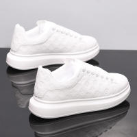 Zapatillas Blancas McQueen Cuero Genuino para Hombres y Mujeres Suela Gruesa - details 2