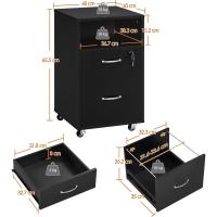 Cajonera de Escritorio Móvil con 2 Cajones Organizador de Archivos A4 Seguro y Llave - details 2
