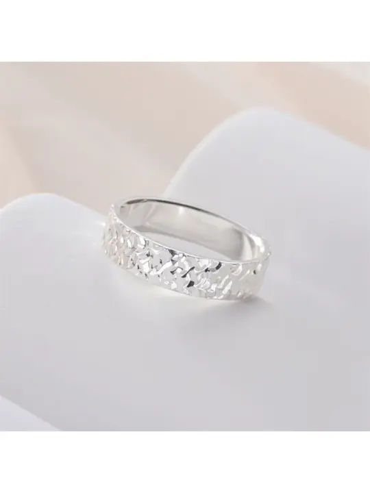 Anillo de Hielo Tallado de Moda de Alta Gama Estilo Versátil para Parejas - 1