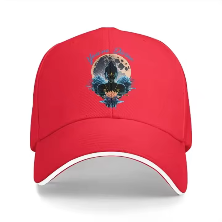 Gorra de Papá Moderna de Color Puro Gorra de Sol con Visera Gorra de Buda Oriental Misteriosa - 1