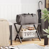 estante almacenamiento, Portaequipaje bambú premium para habitación invitados, dormitorio, hotel, Soporta hasta 61 kg (Negro) - details 1