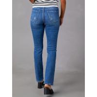 Vaqueros azules de mezclilla para mujer, pantalones de moda 2025, talla mediana, corte recto y ajustado - details 6