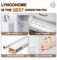 Cómoda con 6 cajones de tela, cómoda de dormitorio blanca, mueble de almacenamiento, muebles de dormitorio, cómoda para cocina, oficina, pasillo, mueble de TV con cajones - details 43