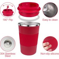 Taza de Café Roja de 380mL Termo de Acero Inoxidable 304 Portátil Antibacteriano para Coche - details 5