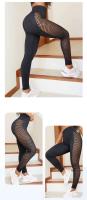 Body de gimnasio de cintura alta sin costuras para yoga Push Up para mujer, pantalones deportivos de entrenamiento para correr de malla negra - details 4