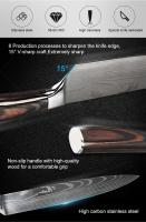 Cuchillo De Cocina Profesional Damasco Acero Inoxidable Cuchillo De Carne Utility Cuchillo De Desossado Slicing Japonés Santoku Con Mango De Madera - details 5