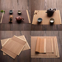 Mantel de Mesa de Bambú Natural Estilo Japonés Almohadilla de Mesita de Té - details 3