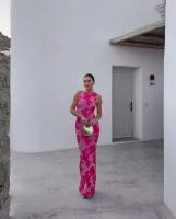 Elegante Vestido de Fiesta 3D sin Mangas para Mujer 2024 Vestido Maxi de Moda de Hipo Adelgazante con Bordado de Malla - details 5