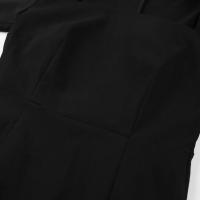 Primavera estilo francés elegante pequeño negro largo cuello cuadrado Slim Fit Bodycon diseño Dre - details 16