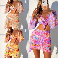 Nuevos estampados tendencias playa faldas bikinis 4 piezas trajes de baño - details 10