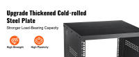 SucceBuy Soporte para rack AV 12U, capacidad de 500 libras, estante para estudio de grabación estéreo en red con ruedas bloqueables con orificios redondos y cuadrados - details 2