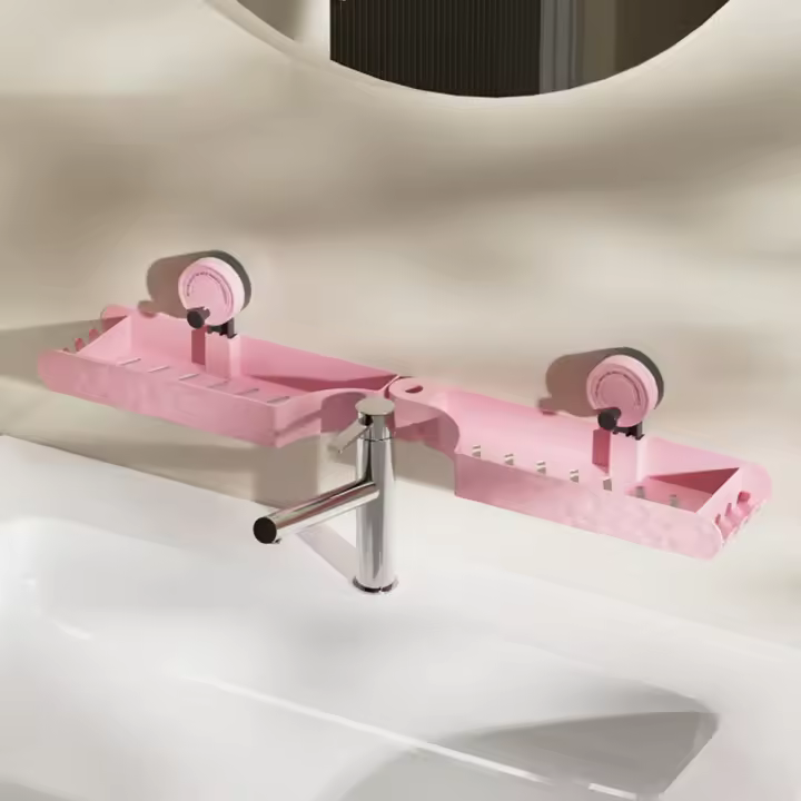 Estante de almacenamiento giratorio duradero, soporte de almacenamiento colgante montado en la pared, drenaje para el hogar, accesorios de baño, estantes de cocina - 1