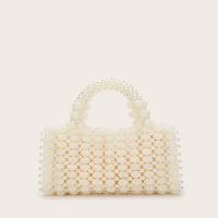 Vestido de cena de perlas bolso tejido a mano diseño de nicho bolso cuadrado con cuentas - details 6