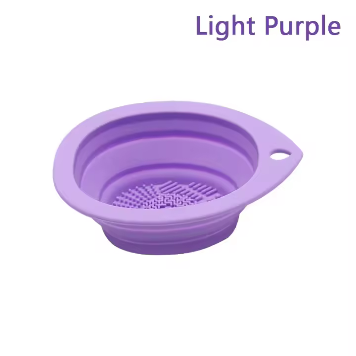 Limpiador de brochas de silicona, cuenco de limpieza de polvo plegable, cepillos de sombra de ojos, est - 1