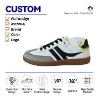Zapatos de cuero deportivos para correr de primavera para hombre de marca, zapatos informales de moda con tacón plano para caminar lento - details 5