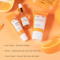 LAIKOU Serie de vitamina C, conjunto de productos para el cuidado de la piel, conjunto de 5 piezas para el cuidado de la piel, limpiador, esencia de tóner, crema para ojos y crema facial - details 4