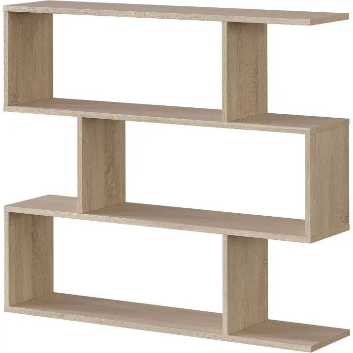 Libreria Oficina, Separador Ambientes, Color Roble Canadiense, Medidas: 110 cm (Ancho) x 97 cm (Alto) x 25 cm (Fondo) - 1