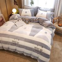 Sábana de Terciopelo Cálido Coral para Invierno con Estampado de Flor Hueso de Couette Suave y Grueso 240x220 - details 43