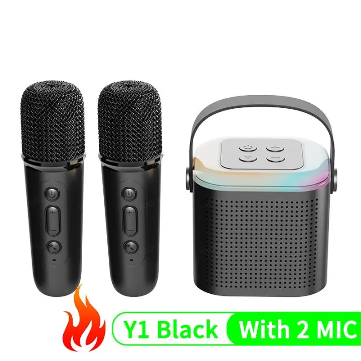 Máquina de Karaoke inalámbrica portátil con micrófono Dual, Altavoz Bluetooth PA, sistema KTV DSP, sonido estéreo HIFI, luces LED de colores RGB - 1