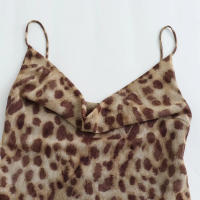 TRAFZA-vestido largo con estampado de leopardo para mujer, prenda informal, ajustada, Vintage, sin mangas, Espalda descubierta, tirantes, para fiesta en la playa, Verano - details 6