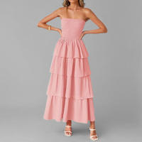 Vestido Largo de Moda Elegante sin Tirantes de Color Sólido para Mujer Primavera 2025 - details 10