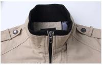 Chaqueta cortavientos informal para hombre, ropa deportiva para exteriores de otoño e invierno, chaqueta ajustada con cuello levantado de color sólido, chaqueta para hombre, abrigo a prueba de viento - details 6