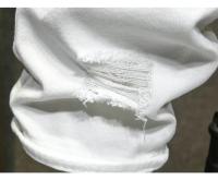 Pantalones Cortos de Denim Blanco para Hombres 2024 Moda Casual con Diseño Rasgado de Rodilla - details 8