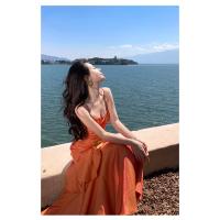 Vestido naranja ondulado con volantes, empalme ligero, vestido de lujo para bar mitzvá - details 5